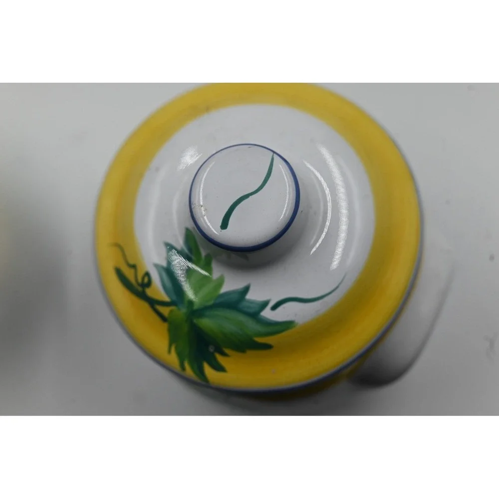 Present Tense Home Artistry Cream Sugar Set with Tray Handpainted Hungary Grapes